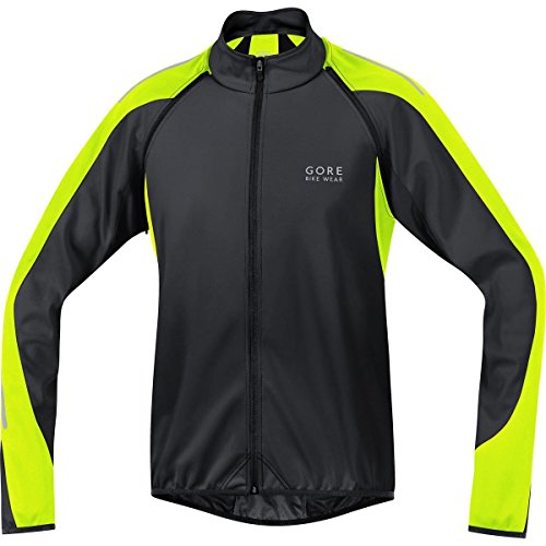 GORE BIKE WEAR 3 in 1 Herren Soft Shell Rennrad-Jacke, Jersey und Weste, GORE WINDSTOPPER, PHANTOM 2.0 WS SO Jacket, Größe: M, Schwarz/Neon Gelb, JWPHAM