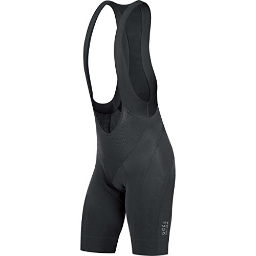 GORE BIKE WEAR Herren Kurze Rennrad-Hose mit Trägern, Sitzpolster, GORE Selected Fabrics, POWER Bibtights short+, Größe L, Schwarz, WSPOWE