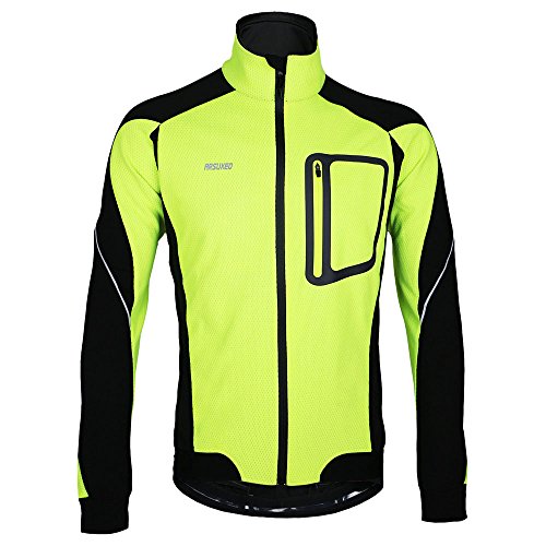 Lixada MTB Mountainbike Jacket Winter Trikot Radfahren Fahrradkleidung Winddicht Jersey, Grün, XXL