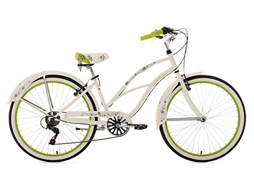 KS Cycling Damen Fahrrad Beachcruiser Bellefleur, weiß-Grün, 26