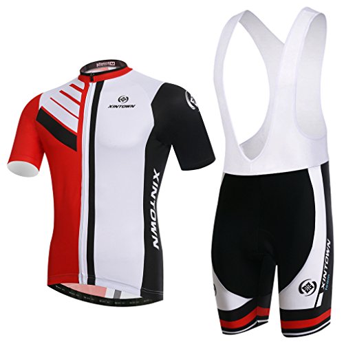 Ateid Herren Radtrikot Set Kurzarm mit Trägerhose Eis und Feuer XL