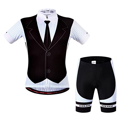 Poetryer Herren Radtrikot Set Fahrrad Trikot Kurzarm + Radhose Männer Fahrradbekleidung Trikot Set Cycling Bekleidung Sportbekleidung