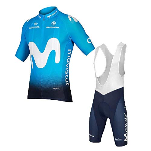 logas Männer Radtrikot Set atmungsaktiv Fahrrad Kurzarm Trikot + 3D gepolsterte Trägerhose Radhose Herren Set