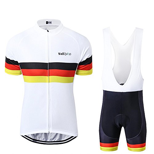 Männer Radtrikot Set Atmungsaktiv Kurze Hülsen-Fahrrad-Hemd + Shorts 3D Gepolsterte Quick Dry UK/DE/FR/IT Flagge Radfahren Anzüge