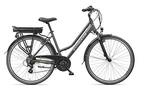 ZÜNDAPP E-Bike Damen Elektrofahrrad Alu, mit 21-Gang Shimano Kettenschaltung, Pedelec Citybike leicht, 250W und 10Ah, 36V Lithium-Ionen-Akku, Green 4.5