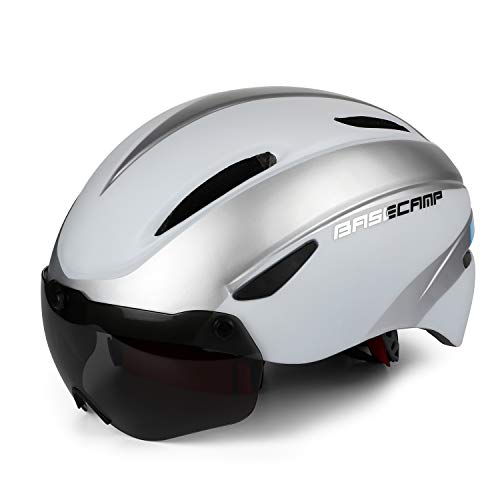 Fahrradhelm,CE-Zertifikat,Fahrradhelm mit Abnehmbarer Schutzbrille Visor Shield für Männer Frauen Mountain & Road Fahrradhelm Einstellbarer Sicherheitsschutz