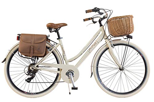 Via Veneto By Canellini Fahrrad Rad Citybike CTB Frau Vintage Retro Via Veneto Alluminium (Beige, 46)