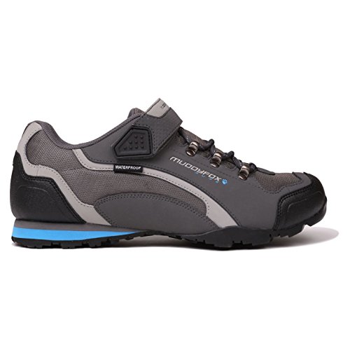 Muddyfox TOUR200 Low Herren Radschuhe Fahrradschuhe Radsportschuhe Sport Schuhe Char/Grey/Blue 9.5 (43.5)