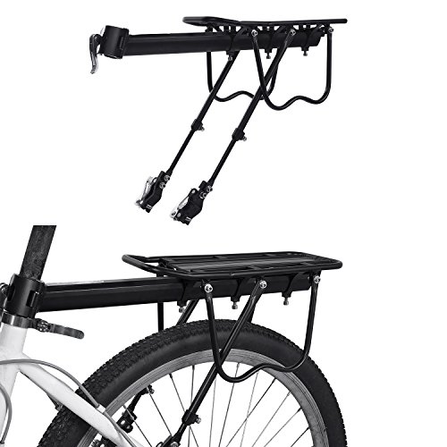 WeyTy Fahrrad Gepäckträger, MTB Aluminium Hinten Gepäckträger Mountainbike Hinten Sattelstütz Fahrradträger Racks Einstellbare Träger mit Reflektor und Montierung,Max. Zuladung 50kg