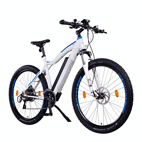 NCM Moscow+ 48V, 27,5 Zoll E-MTB, Mountainbike E-Bike, 250W Das-Kit Heckmotor, 14Ah 672Wh Akku + Panasonic Li-Ion Zellen, hydraulische Tektro Scheibenbremsen, 24 Gang Shimano Gangschaltung, Weiß