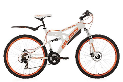 KS Cycling Fahrrad Mountainbike Fully 26 Zoll Bliss RH 47 cm, Weiß-Orange