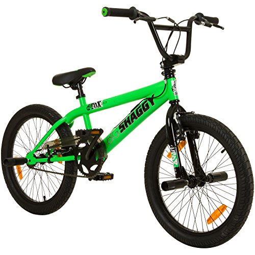 deTOX 20 Zoll BMX Big Shaggy Spoked 8 verschiedene Farben zur Auswahl + 4 Pegs inkl, Farbe:Grün Schwarz