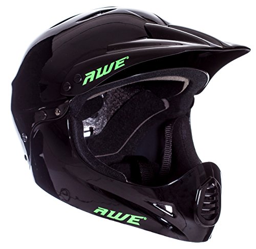 AWE® BMX Full Face Helm schwarz, Größe M 54–58 cm