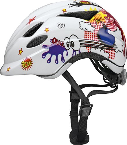 Abus Unisex – Kinder Fahrradhelm Anuky, 08184, Weiß (white comic), Gr. M (52-57 cm)