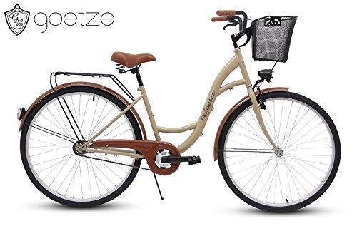 Polbaby Goetze Eco Cappucino 28 Zoll Fahrrad Citybike Stadtrad Retro Schwarz- Metallkorb