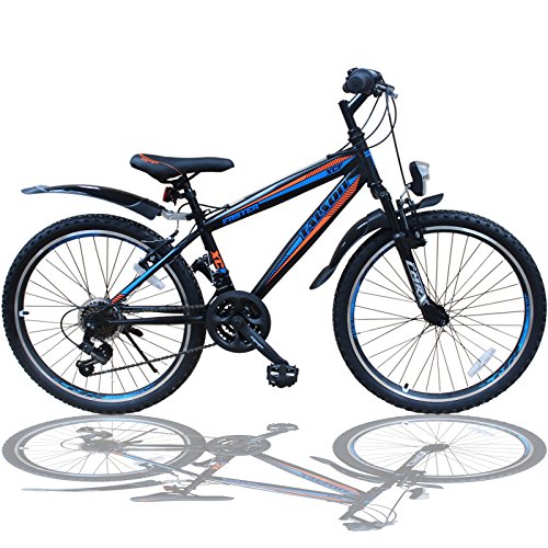 Talson 26 Zoll Mountainbike Fahrrad MIT GABELFEDERUNG & Beleuchtung 21-Gang Shimano Faster BBO