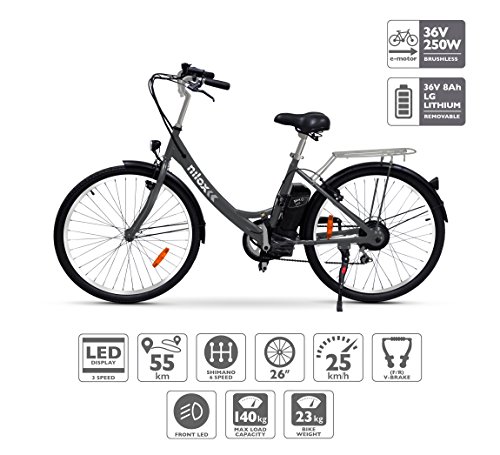 Nilox E Bike X5, Elektro Fahrrad, Schwarz, One Size