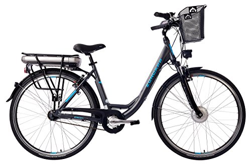 ZÜNDAPP E-Bike Damen Elektrofahrrad Alu, mit 7-Gang Shimano Nabenschaltung, Pedelec Citybike leicht mit Fahrradkorb, 250W und 13Ah, 36V Lithium-Ionen-Akku, Green 3.5