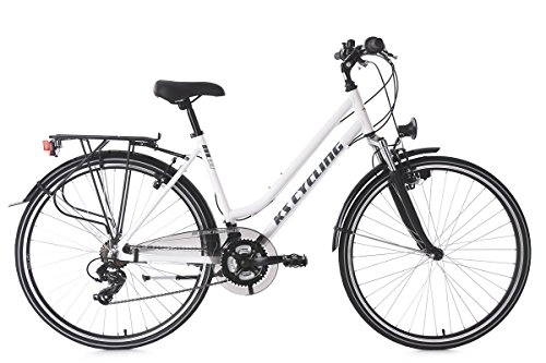 KS Cycling Damen Trekkingrad Alu-Rahmen 28'' Metropolis 48 cm Flachlenker Fahrrad, weiß