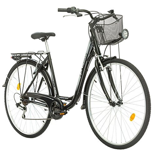 Multibrand Probike 28 City Zoll Fahrrad 7-Gang Urbane Cityräder for Heren, Damen, Unisex Schwarz 510 mm (Schwarz, 510)
