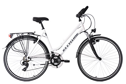 KS Cycling Damen Trekkingrad Alu-Rahmen 28'' Metropolis RH 53 cm Multipositionslenker Fahrrad, weiß