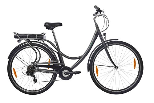 Teutoburg Senne Pedelec Citybike leicht Elektrofahrrad, 28 Zoll, mit 6-Gang Shimano Kettenschaltung, 250W und 10,4 Ah / 36 V Lithium-Ionen-Akku