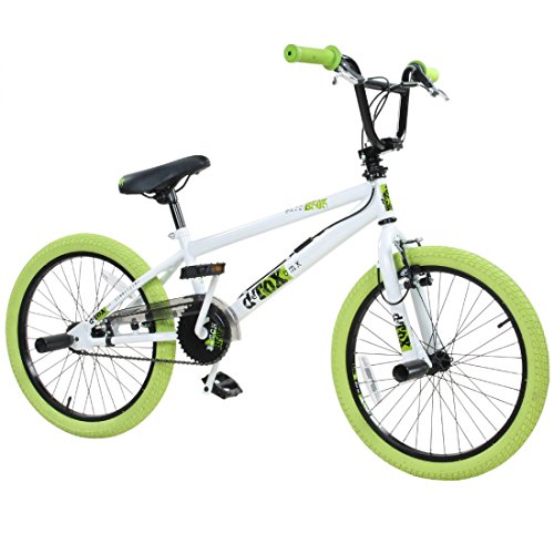 deTOX 20' BMX Freestyle Kinder Anfänger ab 130 cm, 7 J, Farbe:Weiss/grün