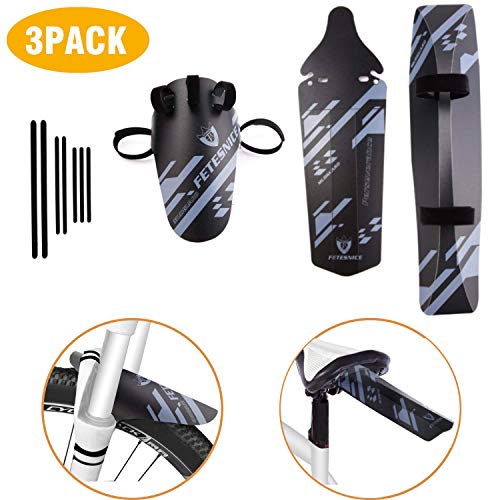 ODSPTER Schutzblech MTB Fahrrad, Einstellbare Vorne Hinten Schutzbleche Mountainbike Fahrrad Spritzschutz mit Kabelbinder für 24,26,27,27.5,28,29 Zoll Mountainbike MTB Mudguard (Grau Downtube Kit)