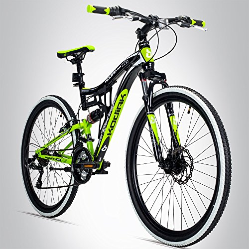 Bergsteiger Kodiak 24 Zoll Kinderfahrrad, geeignet für 8, 9, 10, 11 Jahre, Scheibenbremse, Shimano 21 Gang-Schaltung, Mountainbike mit Vollfederung, Jungen-Fahrrad